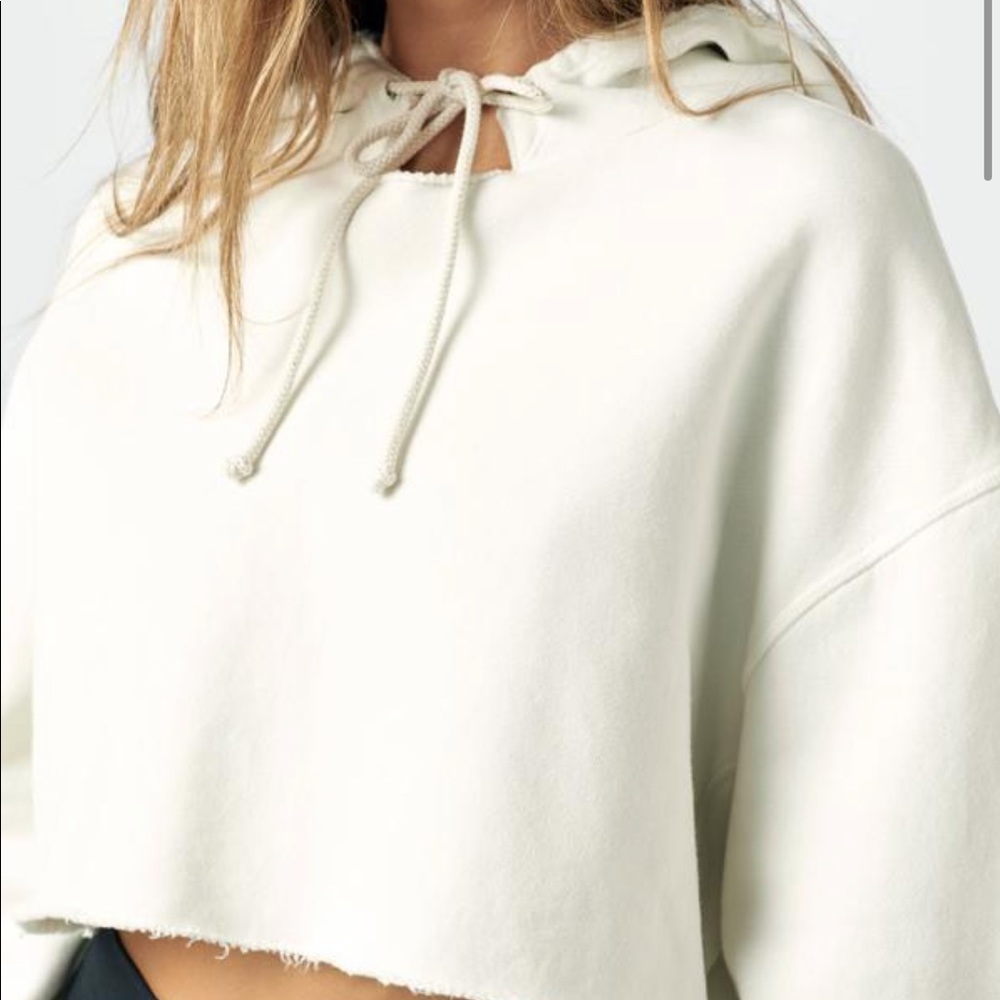 RAW EDGE HOODIE off white